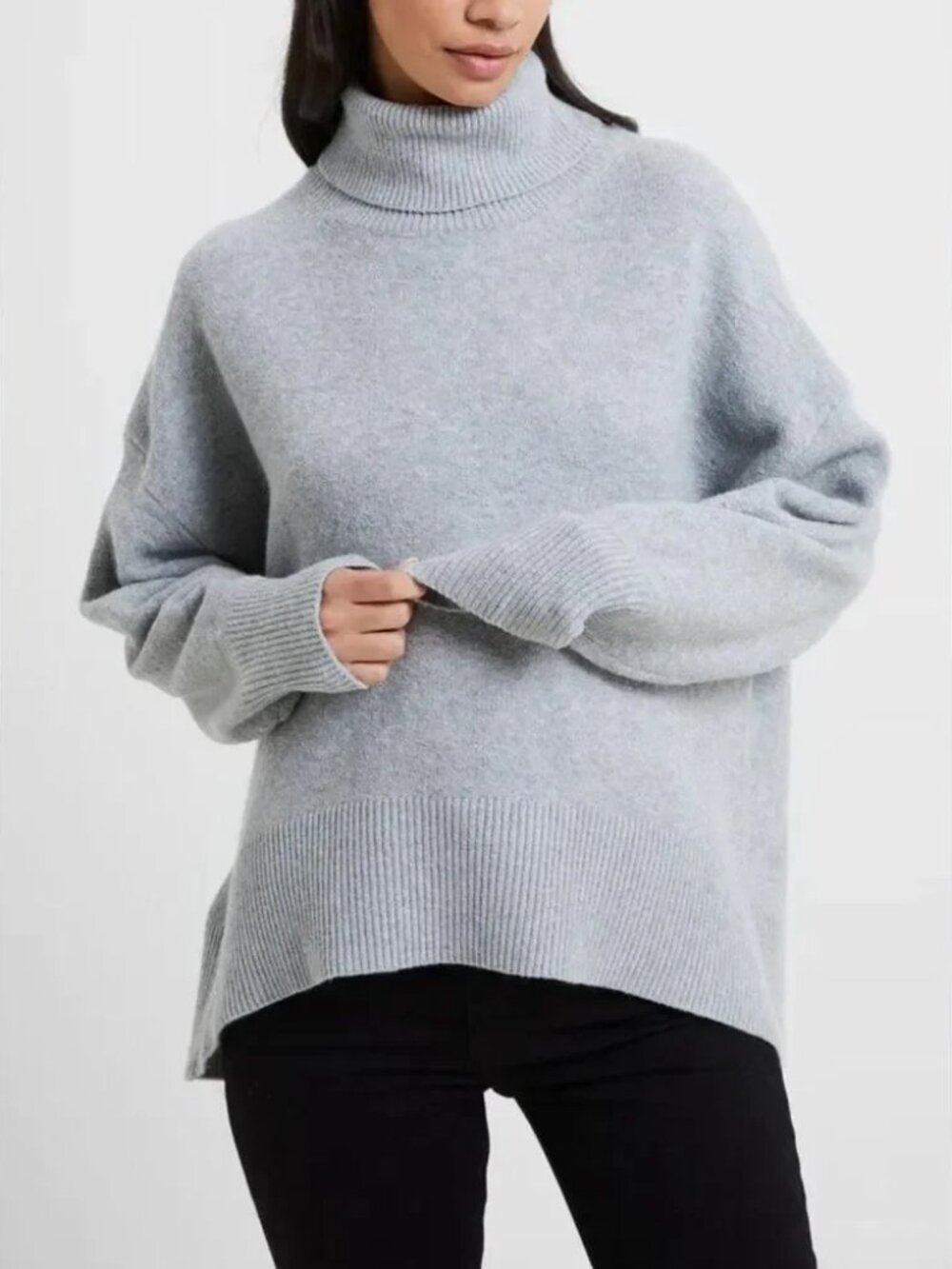 French Connection Light Gray Cowl Neck Sweater